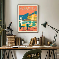 Portofino Vintage Travel Poster Celebrating Italian Coastal Elegance PosterGoat