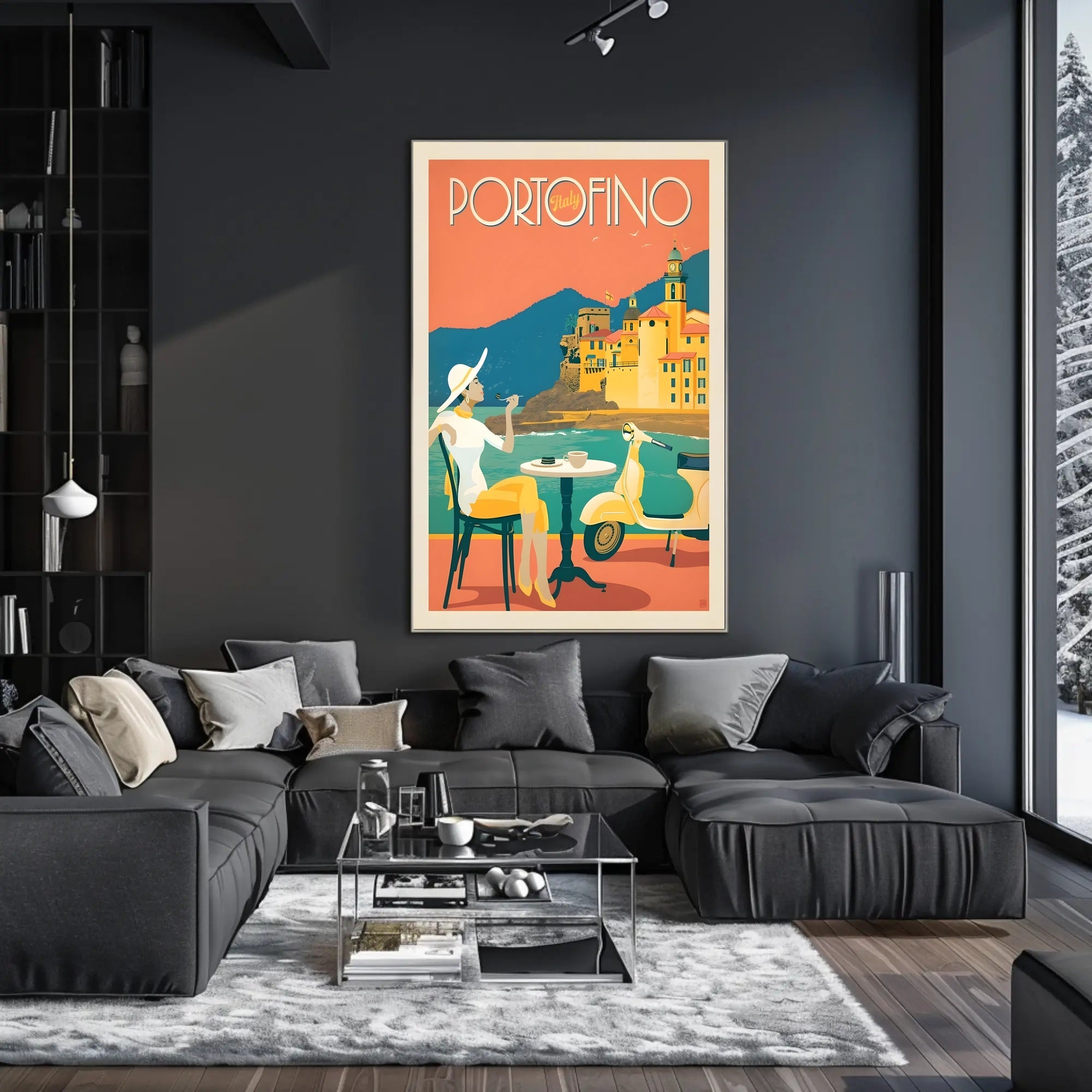Portofino Vintage Travel Poster Celebrating Italian Coastal Elegance PosterGoat