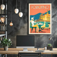 Portofino Vintage Travel Poster Celebrating Italian Coastal Elegance PosterGoat
