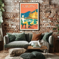 Portofino Vintage Travel Poster Celebrating Italian Coastal Elegance PosterGoat