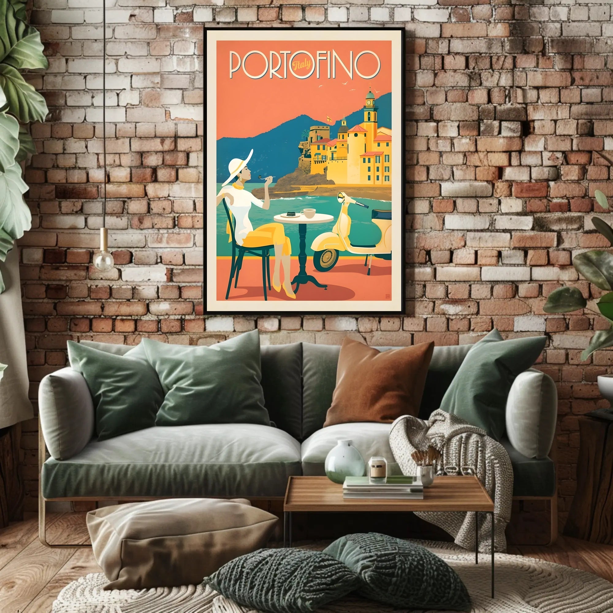 Portofino Vintage Travel Poster Celebrating Italian Coastal Elegance PosterGoat