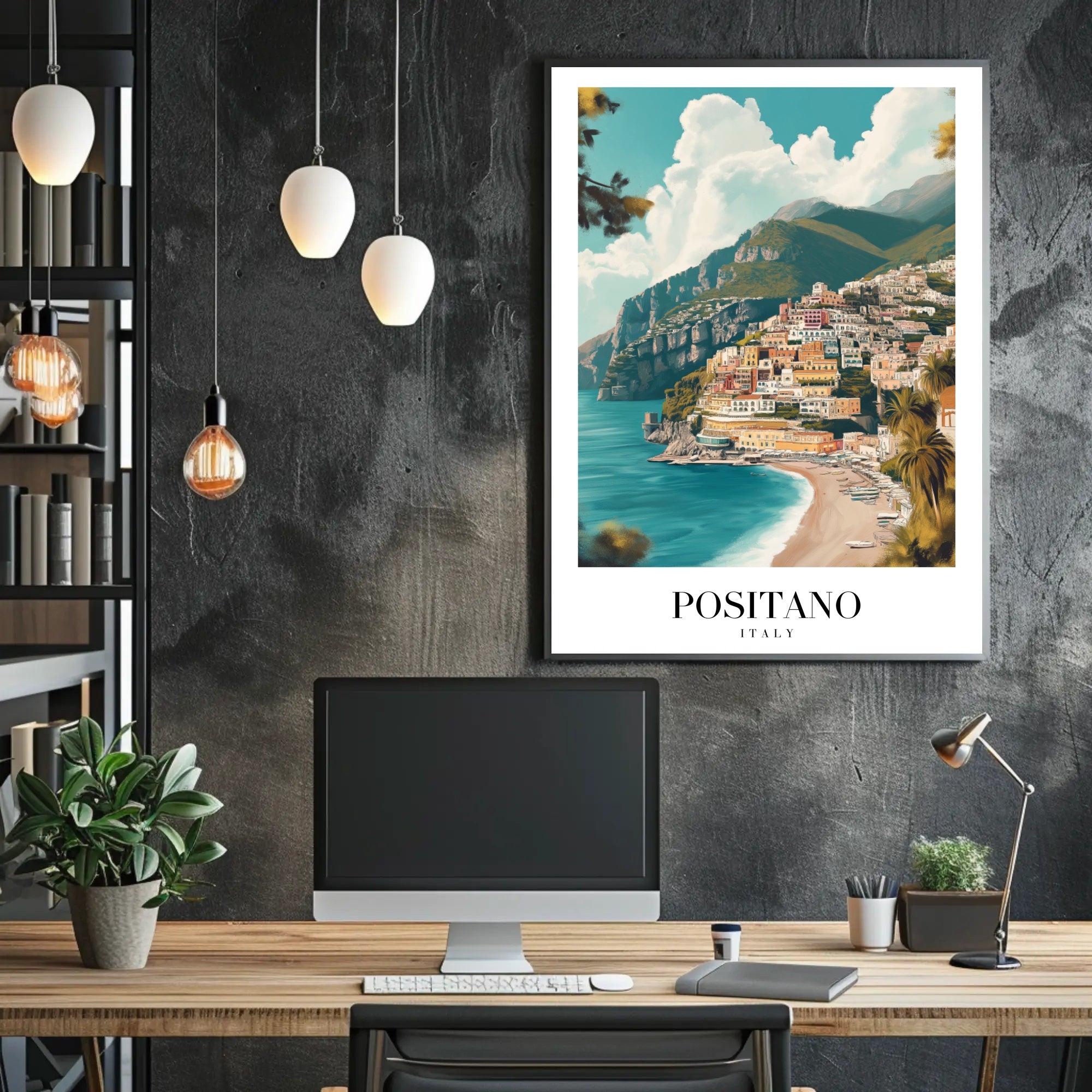 Positano Dreamscape: Vibrant Travel Poster PosterGoat