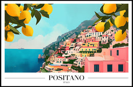 Positano Italy Coastal Escape Travel Poster PosterGoat