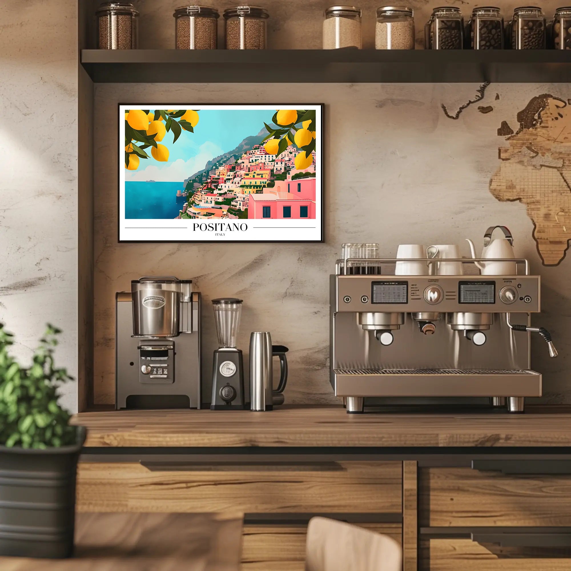 Positano Italy Coastal Escape Travel Poster PosterGoat