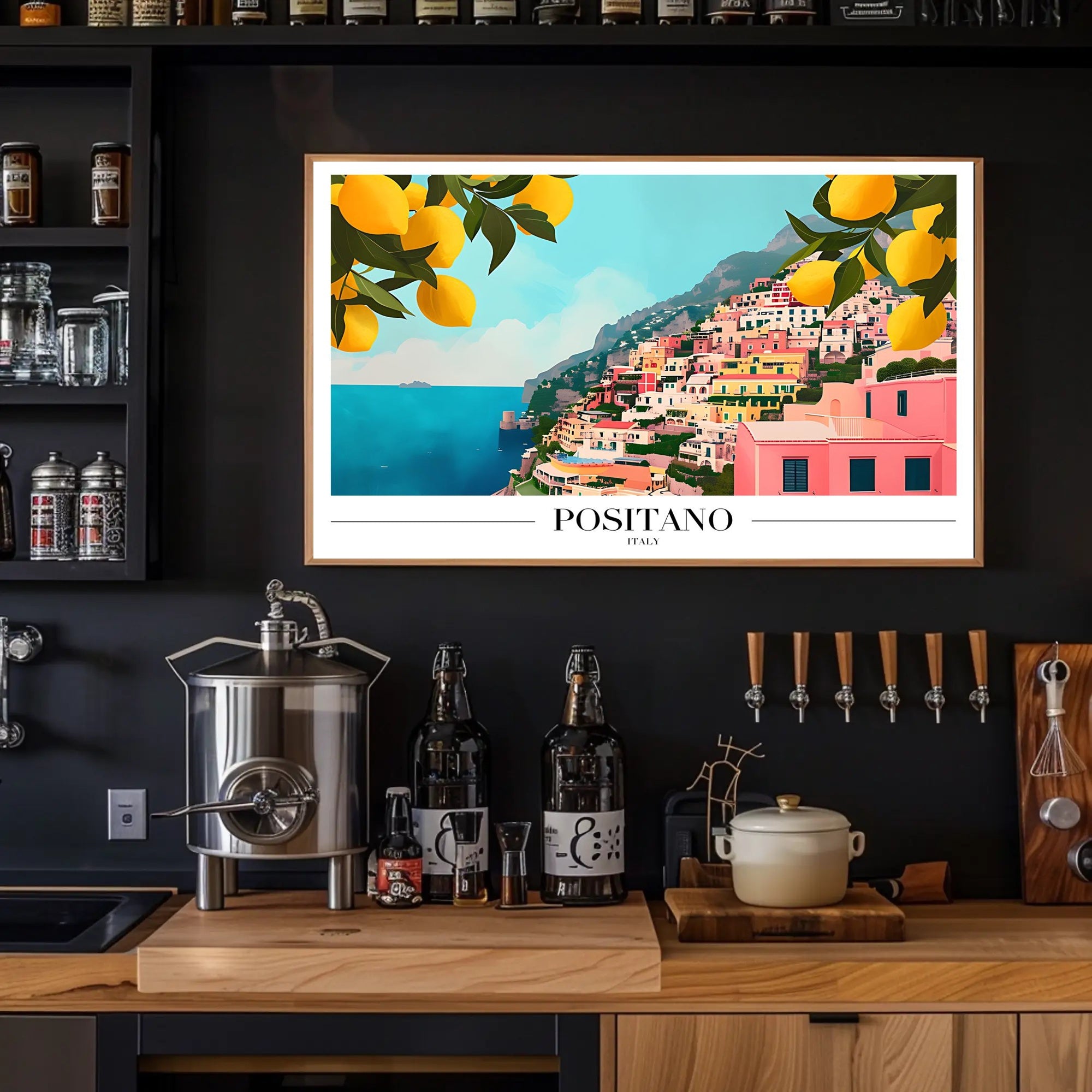 Positano Italy Coastal Escape Travel Poster PosterGoat