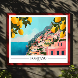 Positano Italy Coastal Escape Travel Poster PosterGoat