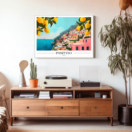 Positano Italy Coastal Escape Travel Poster PosterGoat