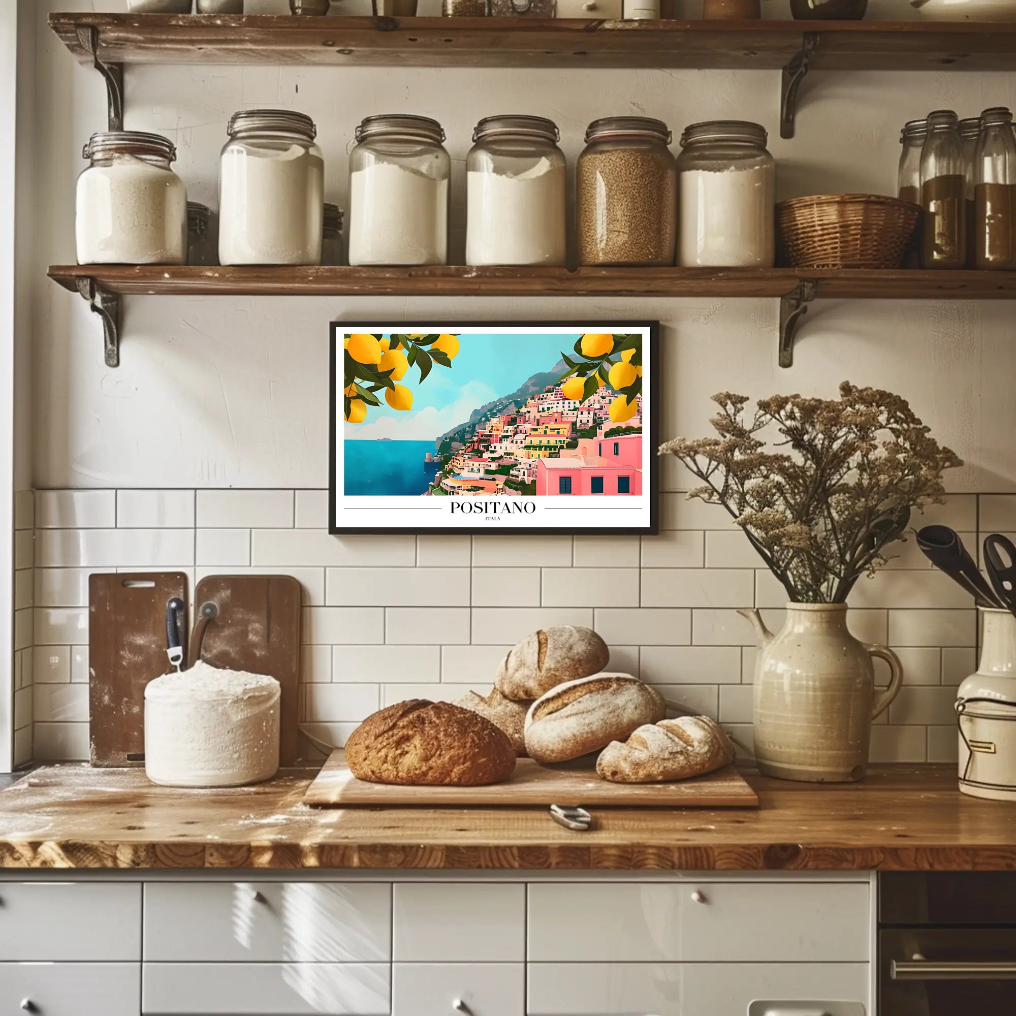 Positano Italy Coastal Escape Travel Poster PosterGoat