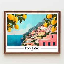 Positano Italy Coastal Escape Travel Poster PosterGoat
