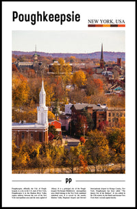 Poughkeepsie Autumn Foliage Scenic Travel Poster PosterGoat