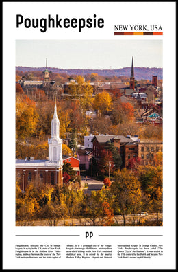 Poughkeepsie Autumn Foliage Scenic Travel Poster PosterGoat