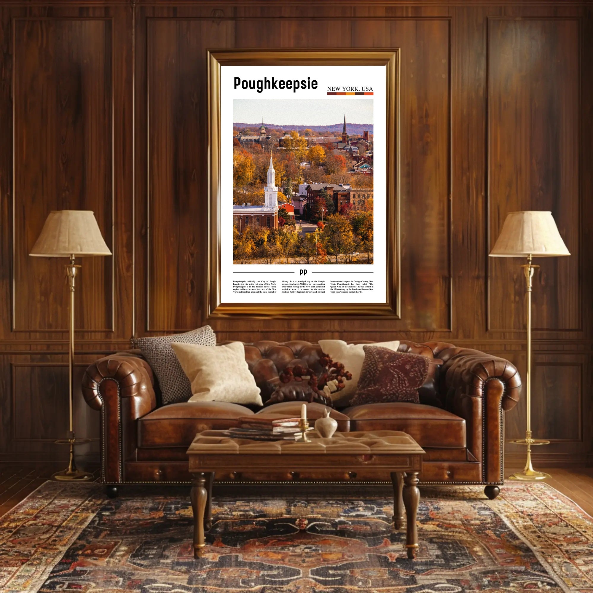 Poughkeepsie Autumn Foliage Scenic Travel Poster PosterGoat
