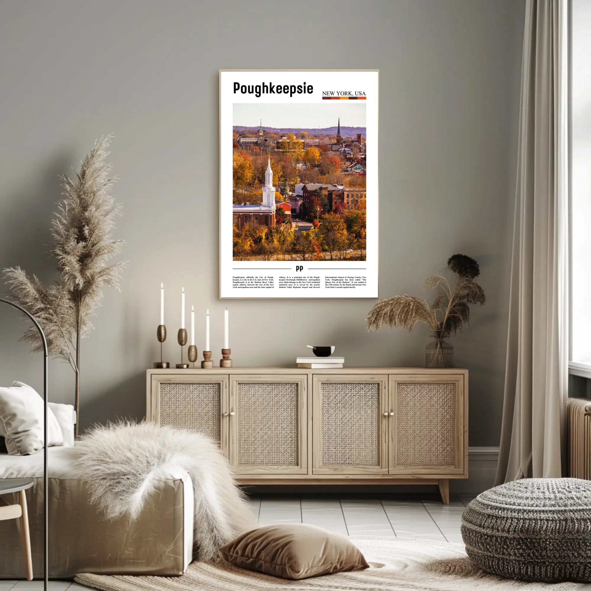 Poughkeepsie Autumn Foliage Scenic Travel Poster PosterGoat