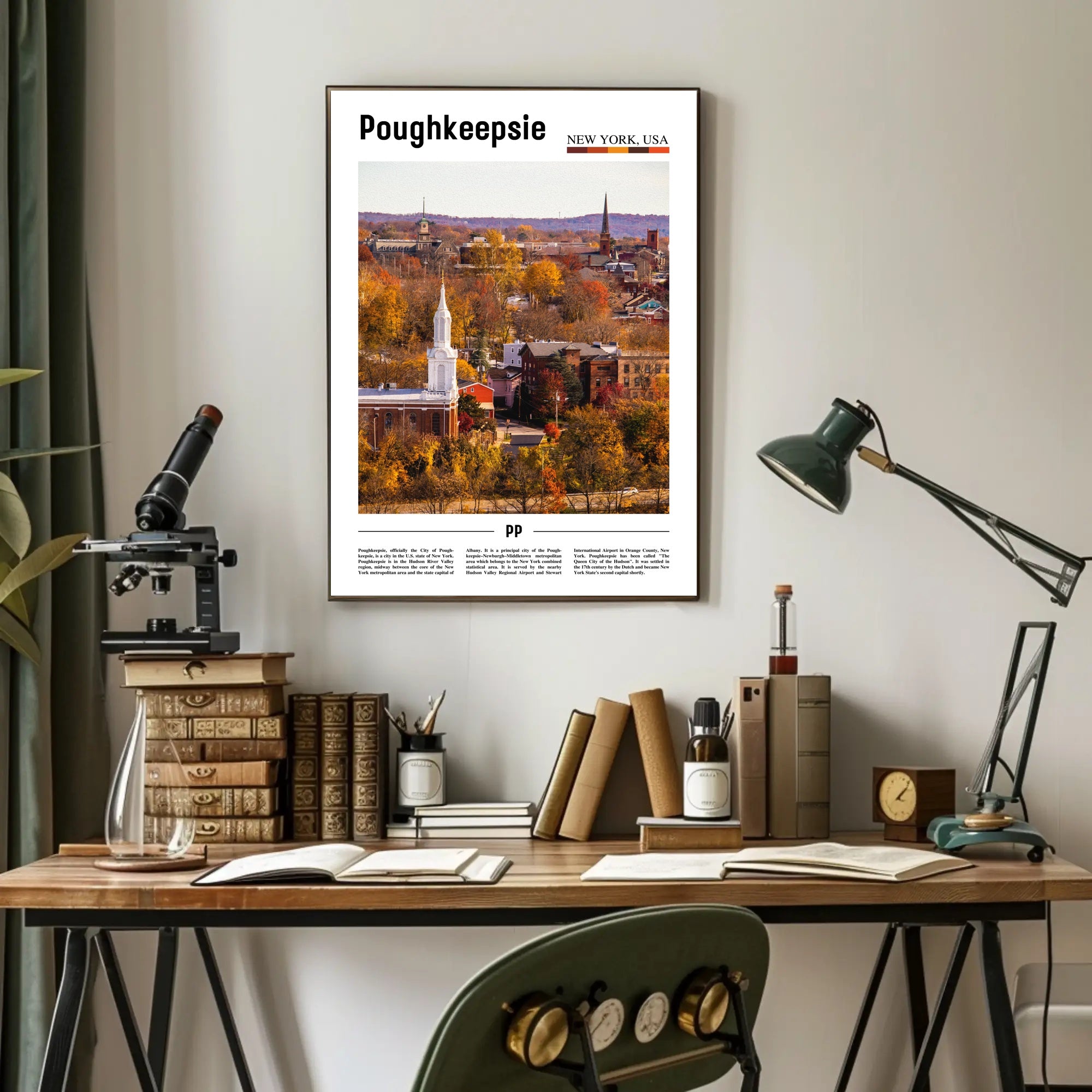 Poughkeepsie Autumn Foliage Scenic Travel Poster PosterGoat