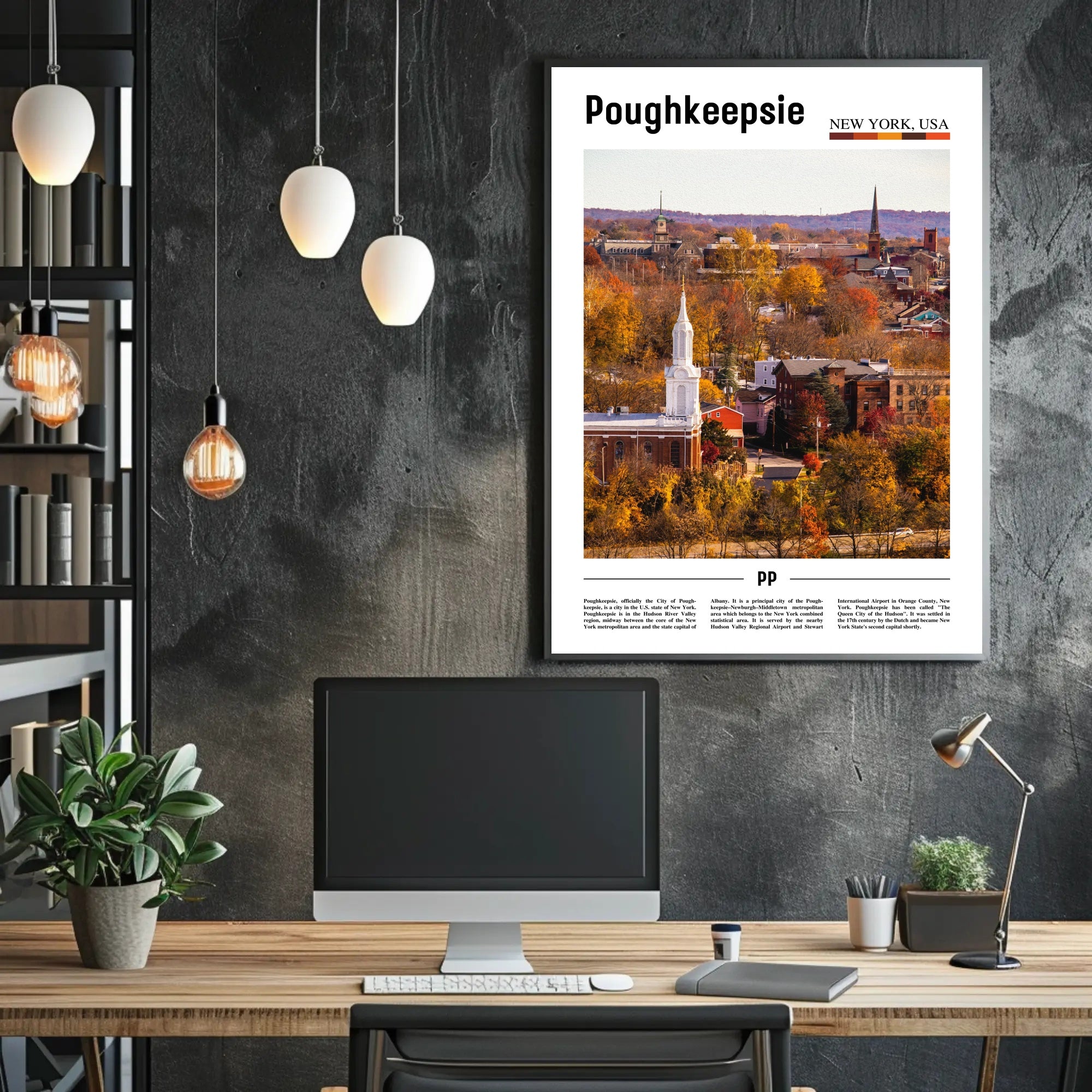 Poughkeepsie Autumn Foliage Scenic Travel Poster PosterGoat
