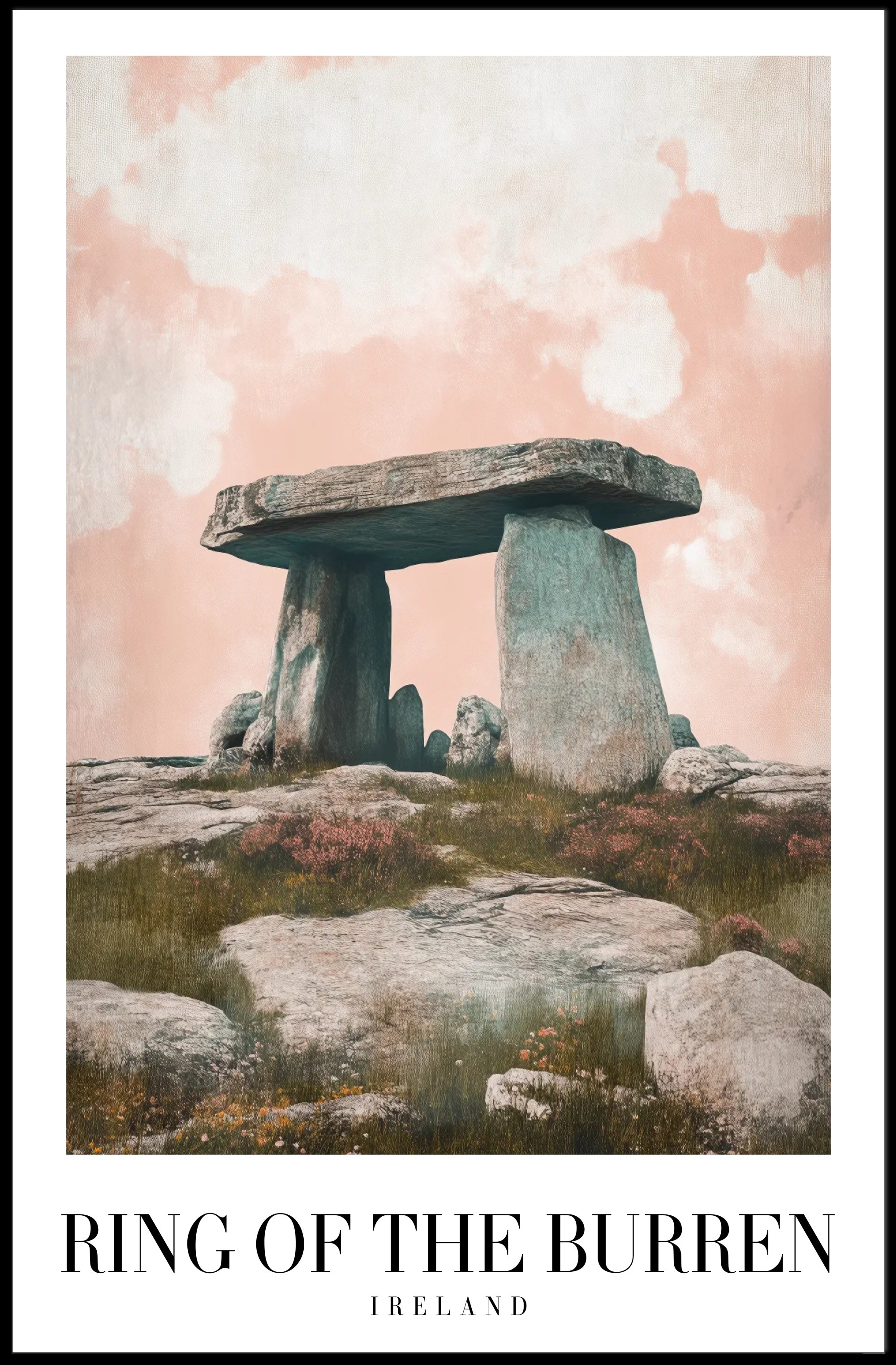 Poulnabrone Dolmen Sunset Travel Poster PosterGoat