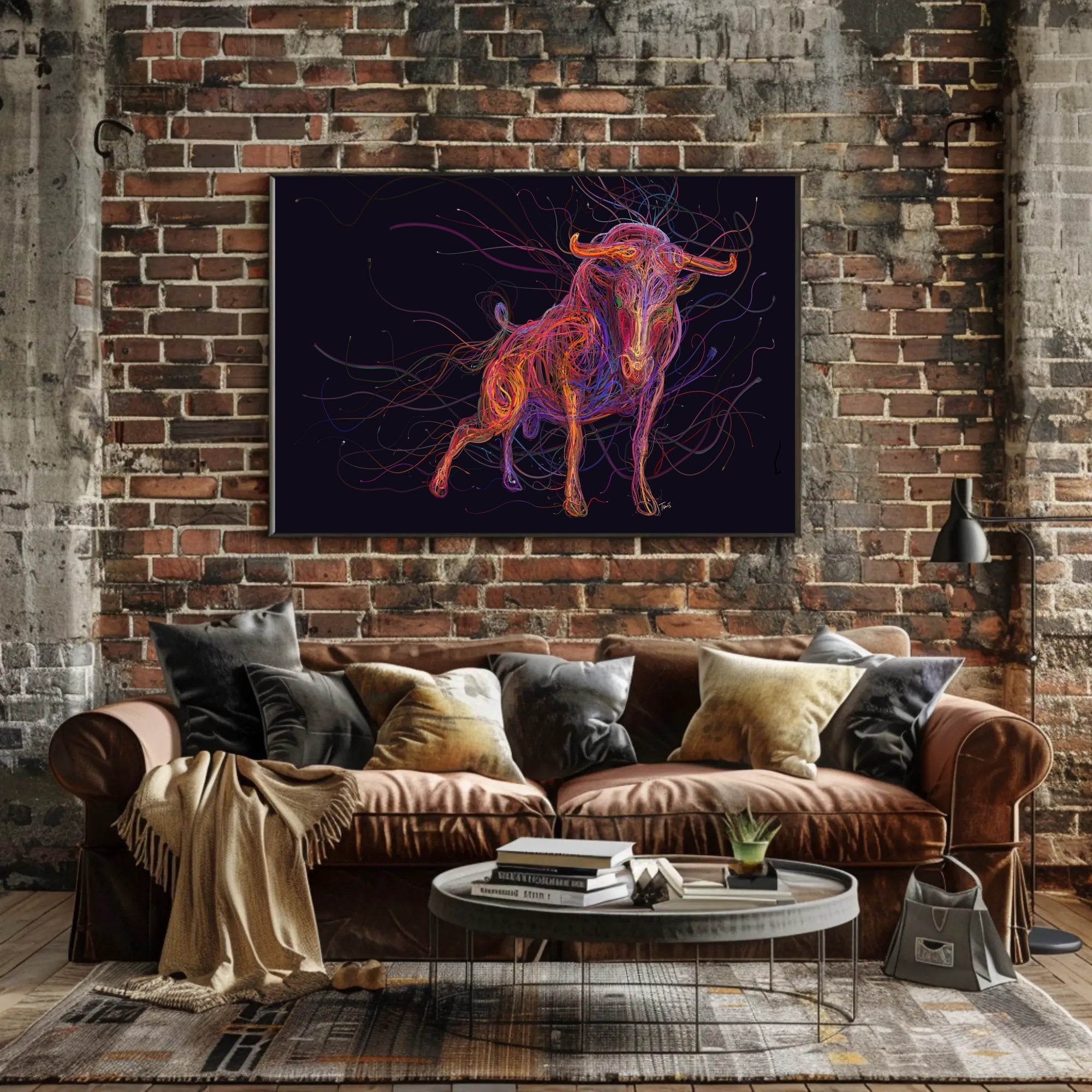 Powerful Bull Art Print: Animal Poster PosterGoat