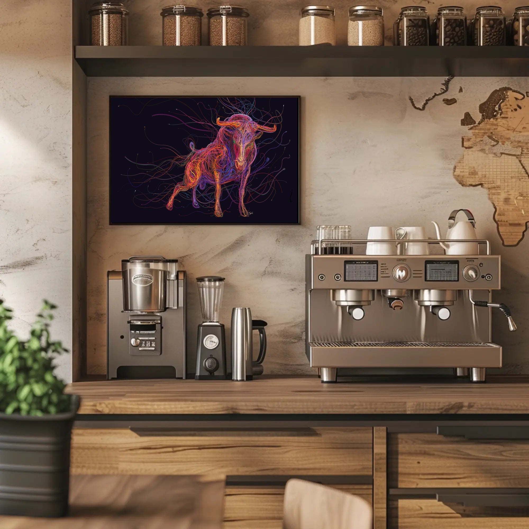 Powerful Bull Art Print: Animal Poster PosterGoat