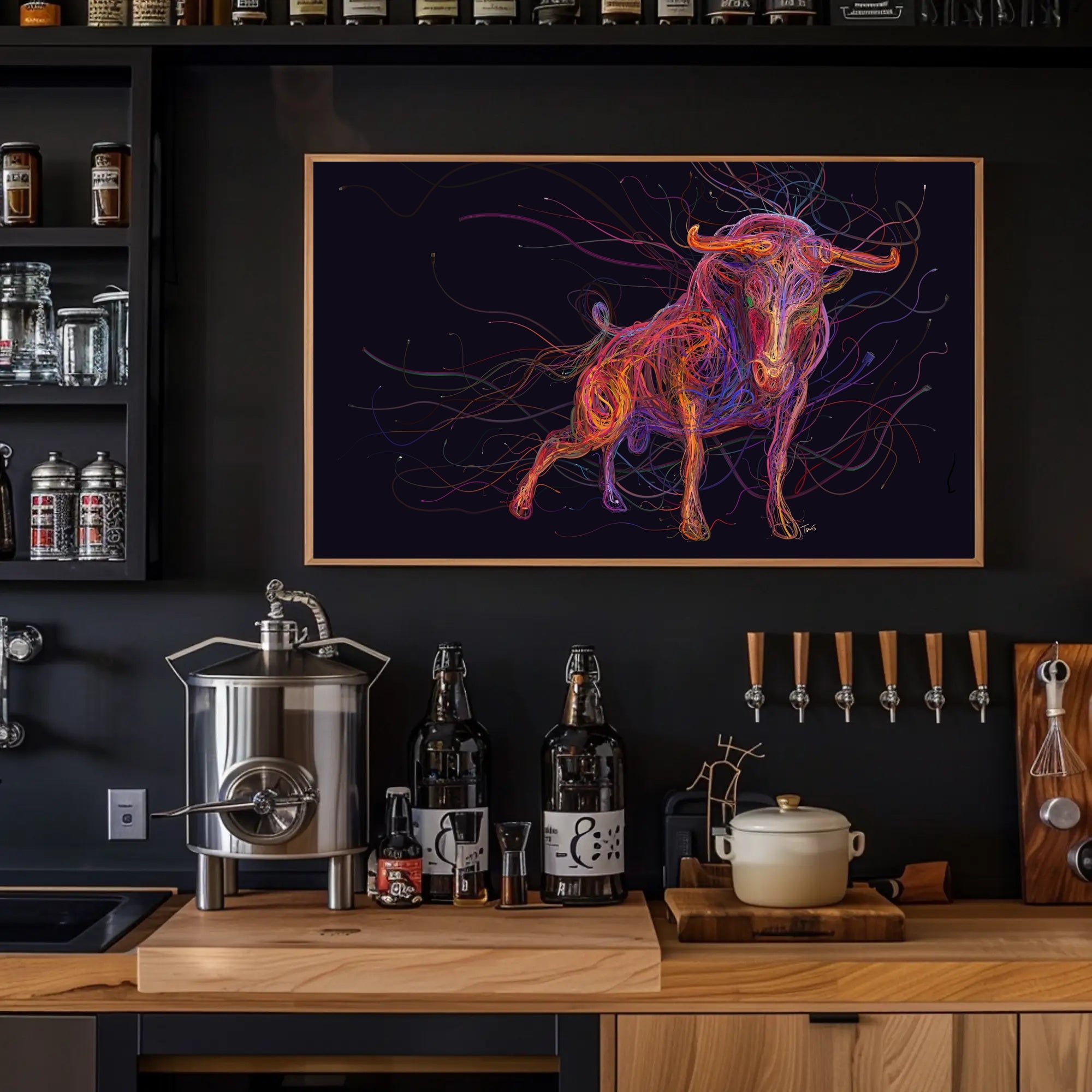 Powerful Bull Art Print: Animal Poster PosterGoat
