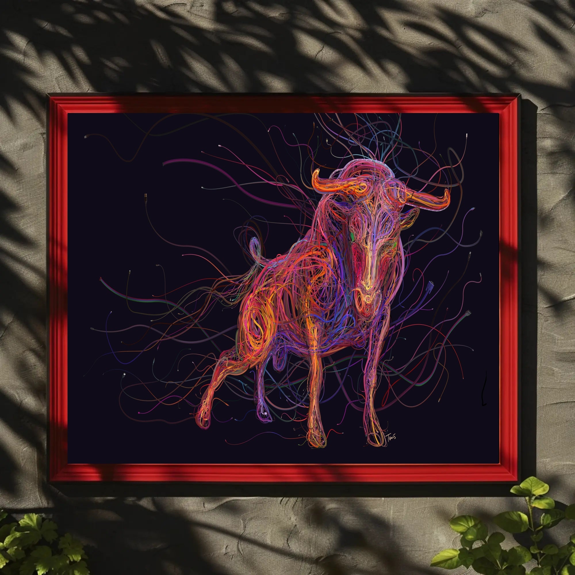 Powerful Bull Art Print: Animal Poster PosterGoat