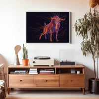 Powerful Bull Art Print: Animal Poster PosterGoat