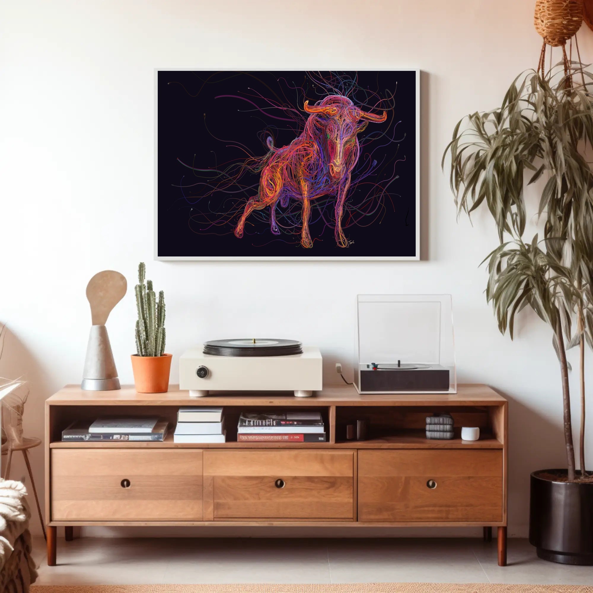 Powerful Bull Art Print: Animal Poster PosterGoat