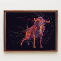 Powerful Bull Art Print: Animal Poster PosterGoat