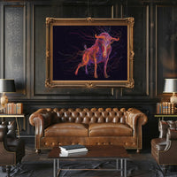 Powerful Bull Art Print: Animal Poster PosterGoat