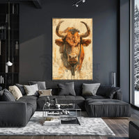 Powerful Bull Artistic Design Print Animal Poster PosterGoat