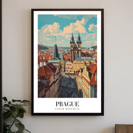 Prague Architectural Beauty in a Cityscape Poster PosterGoat