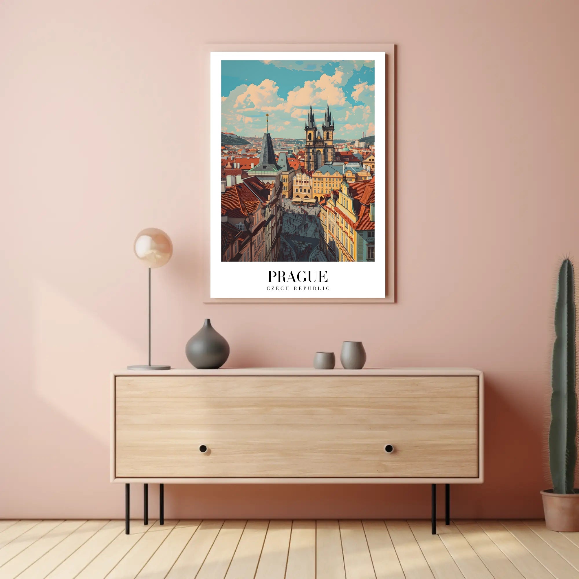 Prague Architectural Beauty in a Cityscape Poster PosterGoat
