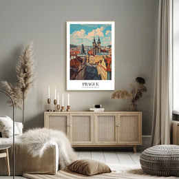 Prague Architectural Beauty in a Cityscape Poster PosterGoat
