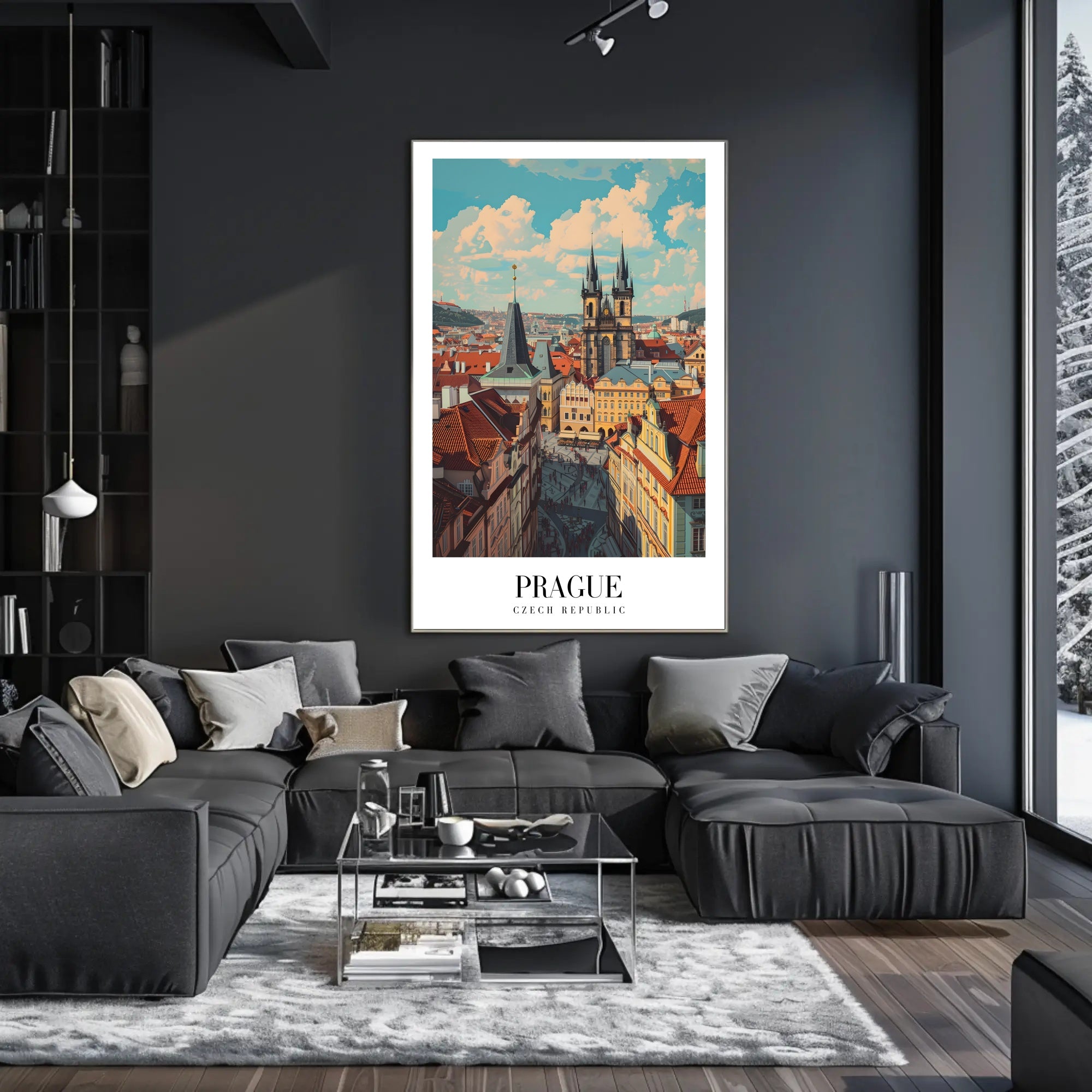 Prague Architectural Beauty in a Cityscape Poster PosterGoat