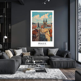 Prague Architectural Beauty in a Cityscape Poster PosterGoat