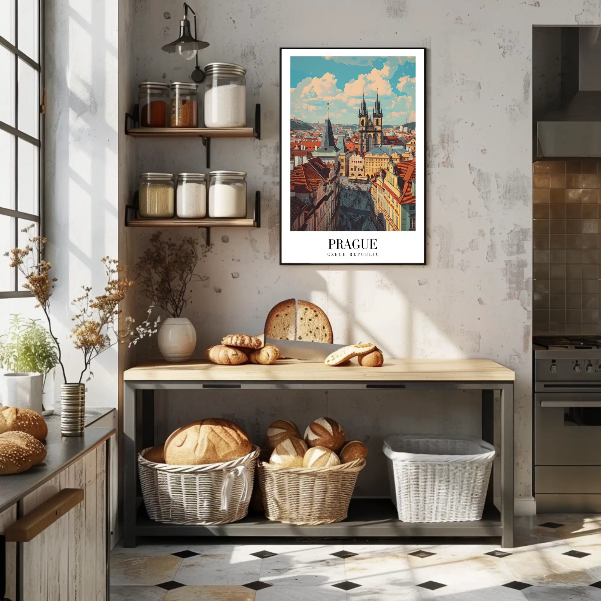 Prague Architectural Beauty in a Cityscape Poster PosterGoat