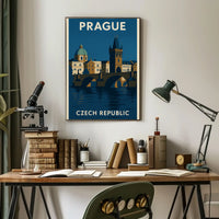 Prague Architectural Elegance Vintage Travel and Heritage Poster PosterGoat