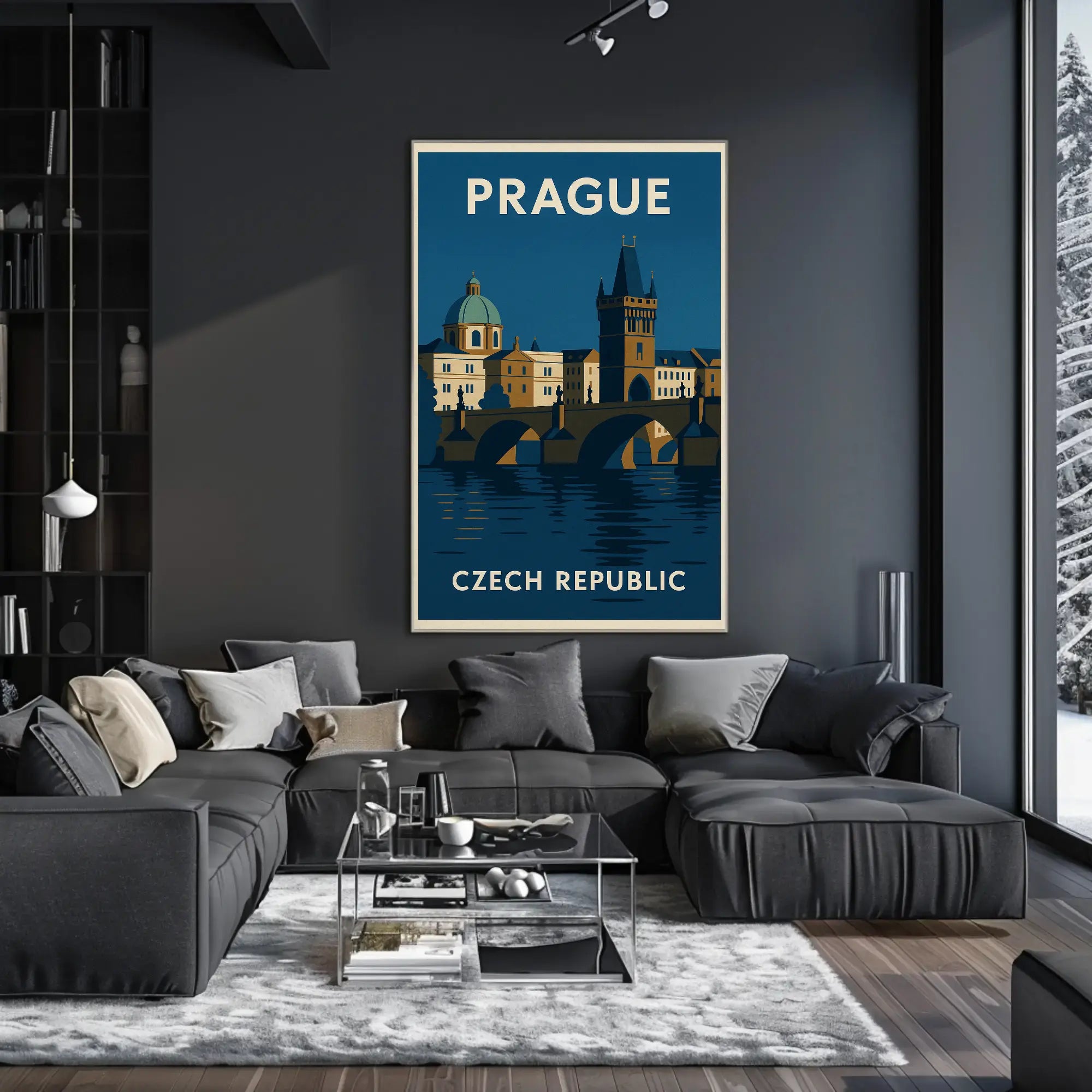 Prague Architectural Elegance Vintage Travel and Heritage Poster PosterGoat