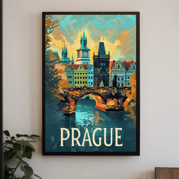 Prague Scenic View Travel Poster PosterGoat