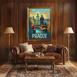 Prague Scenic View Travel Poster PosterGoat