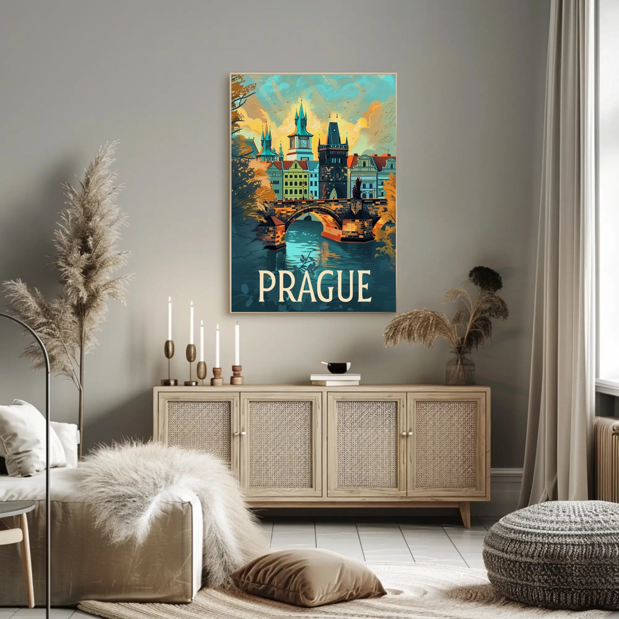 Prague Scenic View Travel Poster PosterGoat