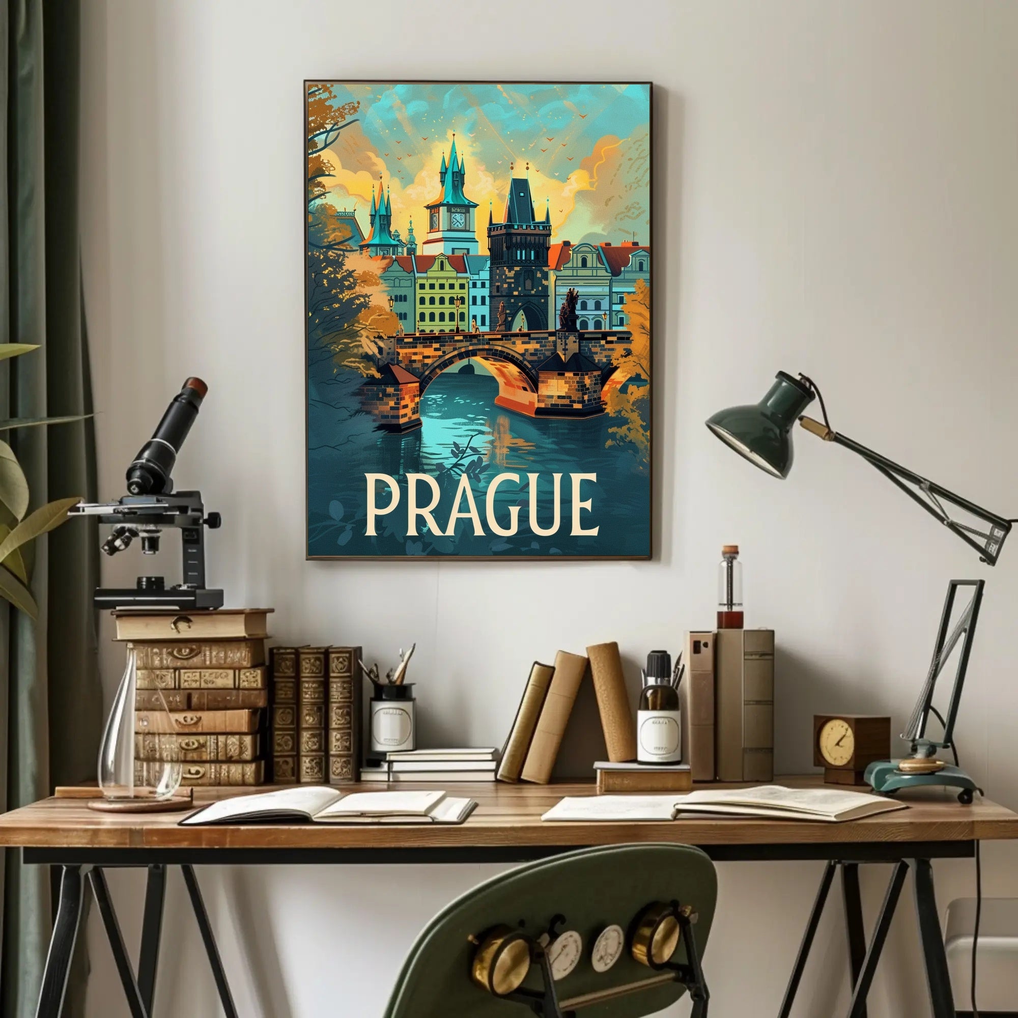Prague Scenic View Travel Poster PosterGoat