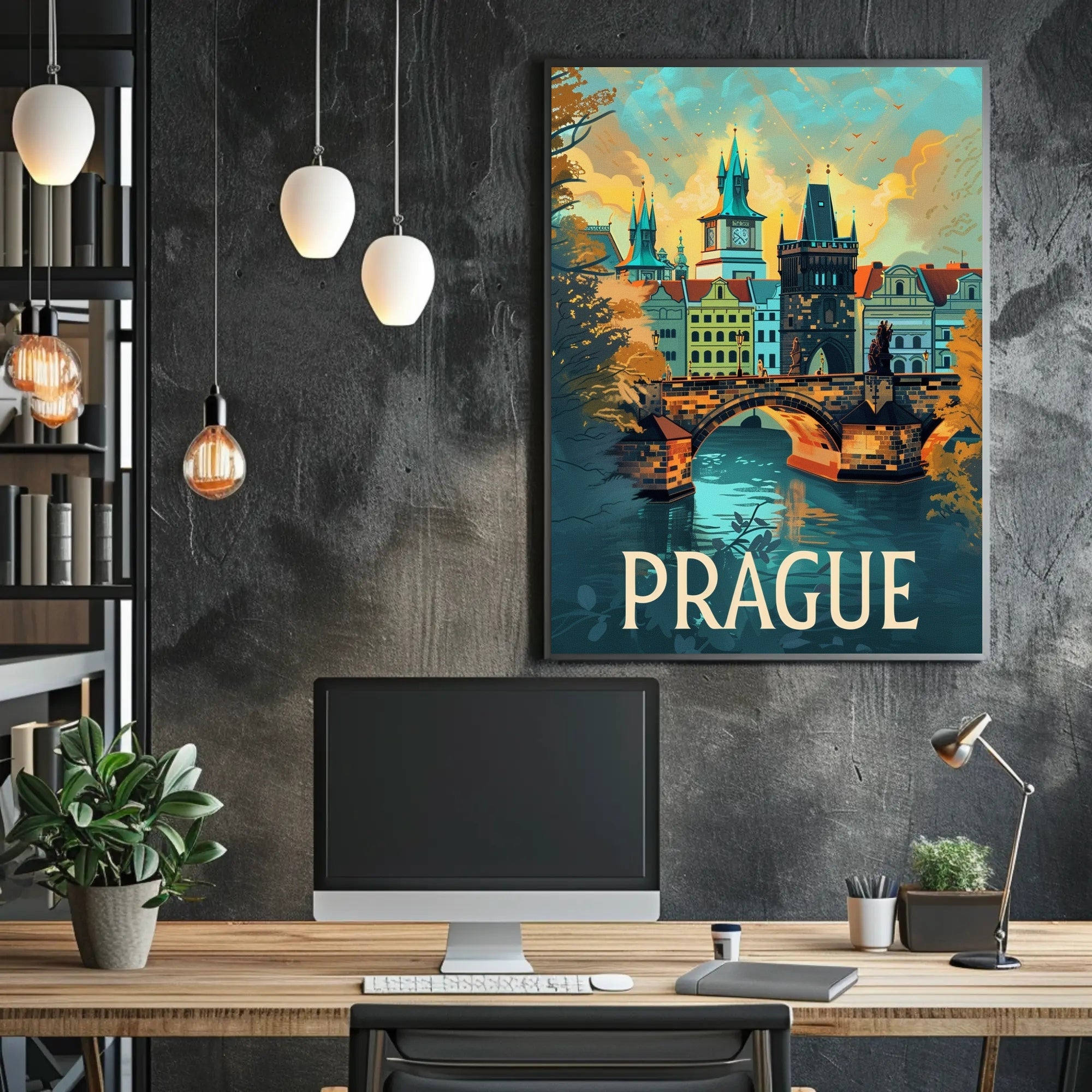 Prague Scenic View Travel Poster PosterGoat