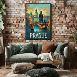 Prague Scenic View Travel Poster PosterGoat