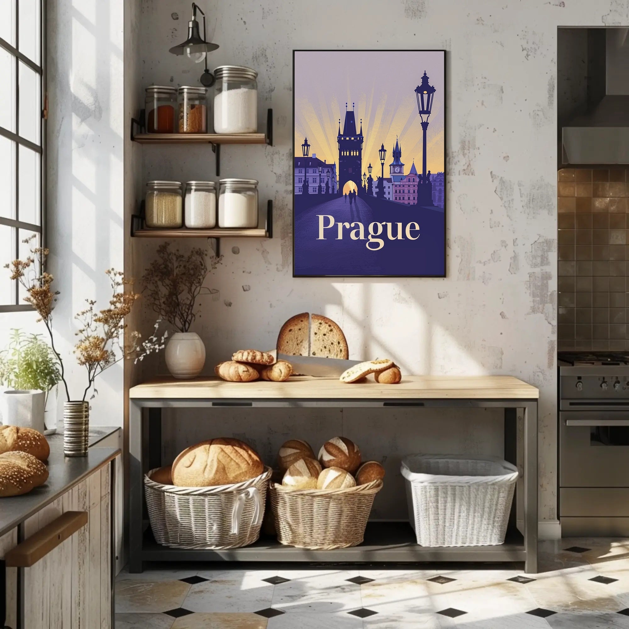 Prague Twilight Travel Poster PosterGoat