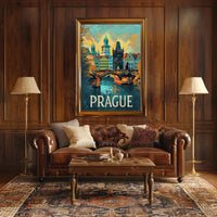 Prague's Iconic Charles Bridge Travel Poster PosterGoat