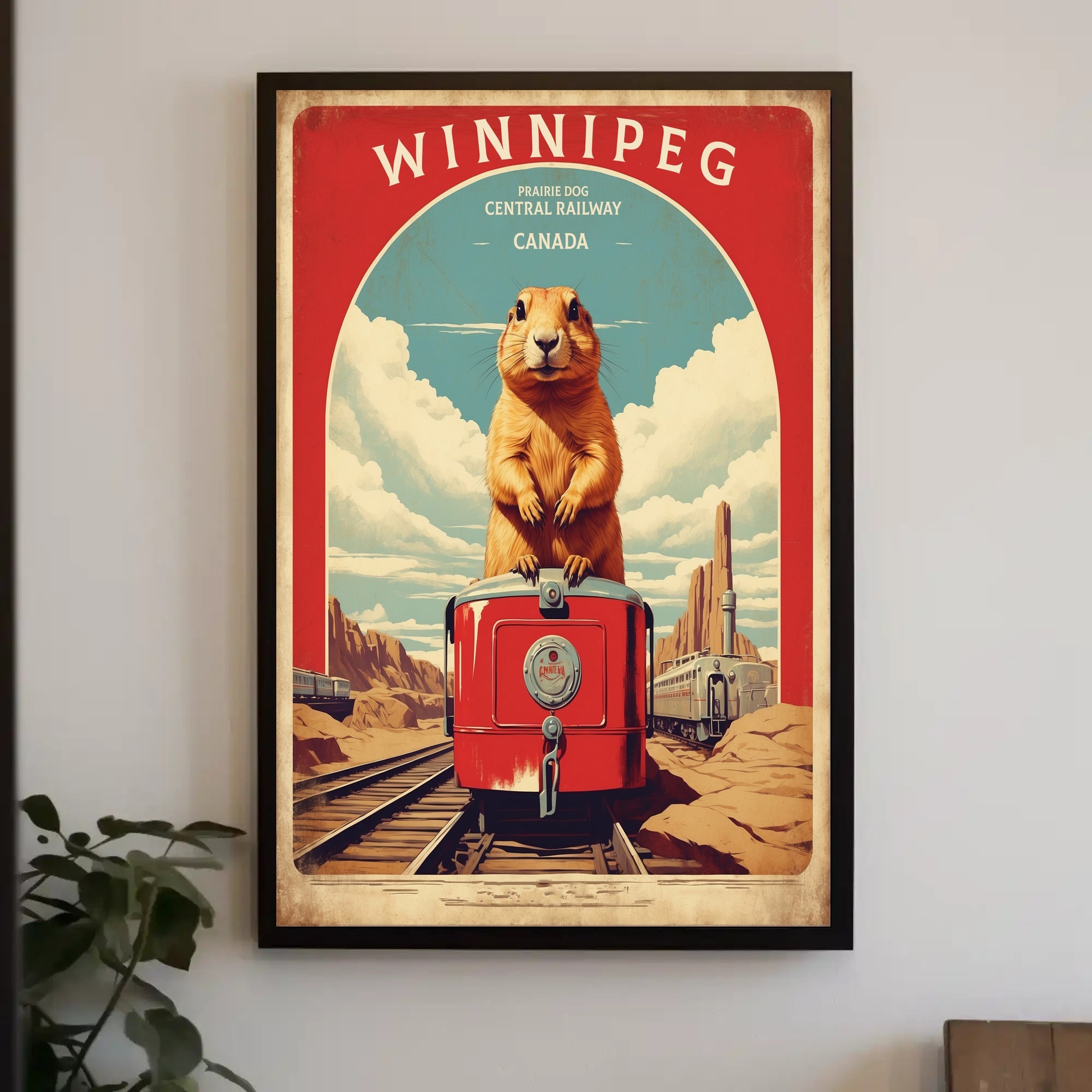 Prairie Dog Central Railway Vintage Poster PosterGoat