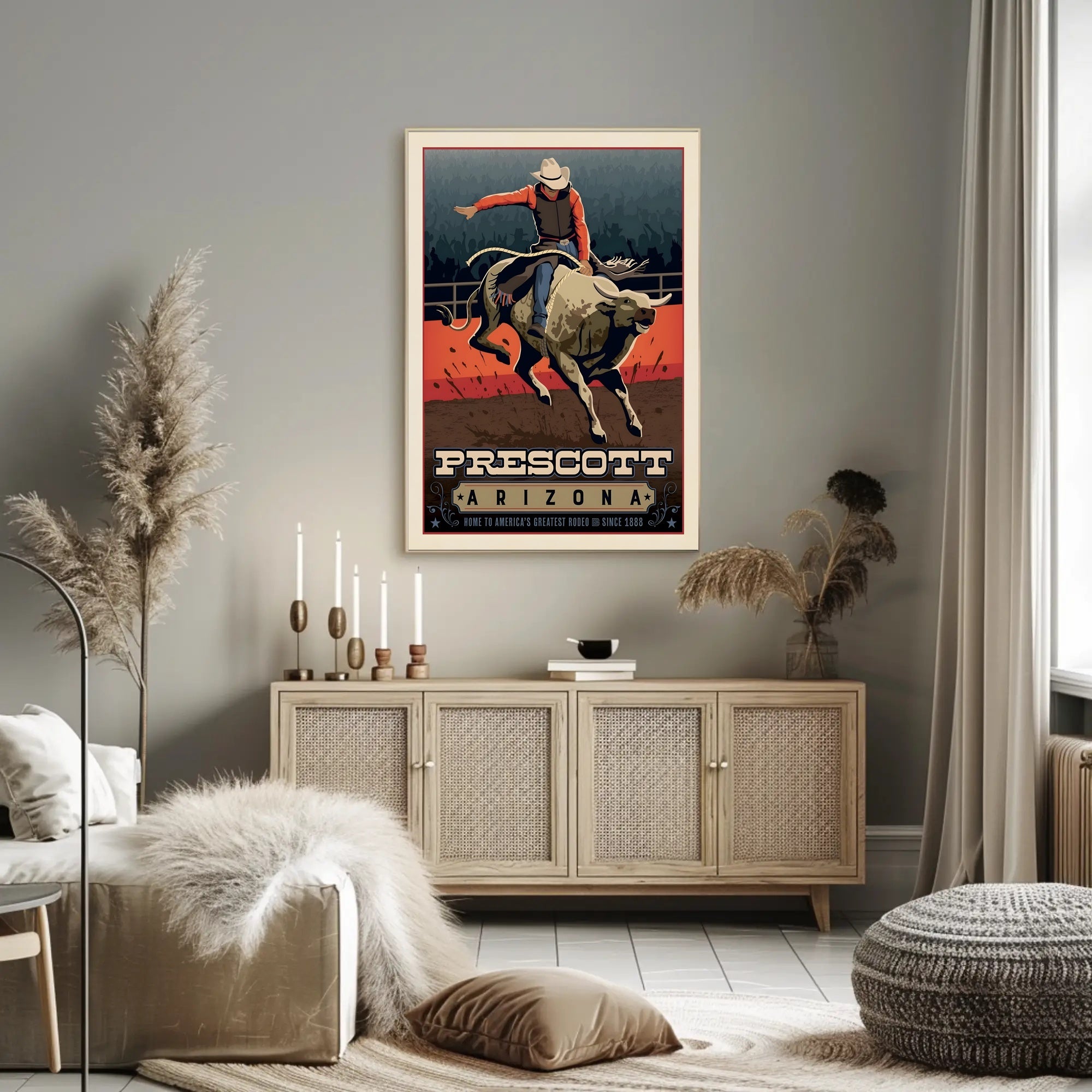Prescott Rodeo Lifestyle Vintage Art Sports Poster PosterGoat