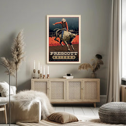 Prescott Rodeo Lifestyle Vintage Art Sports Poster PosterGoat