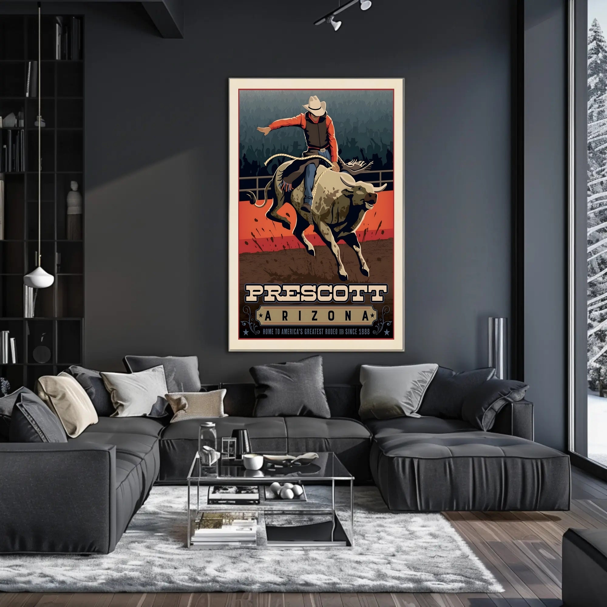 Prescott Rodeo Lifestyle Vintage Art Sports Poster PosterGoat