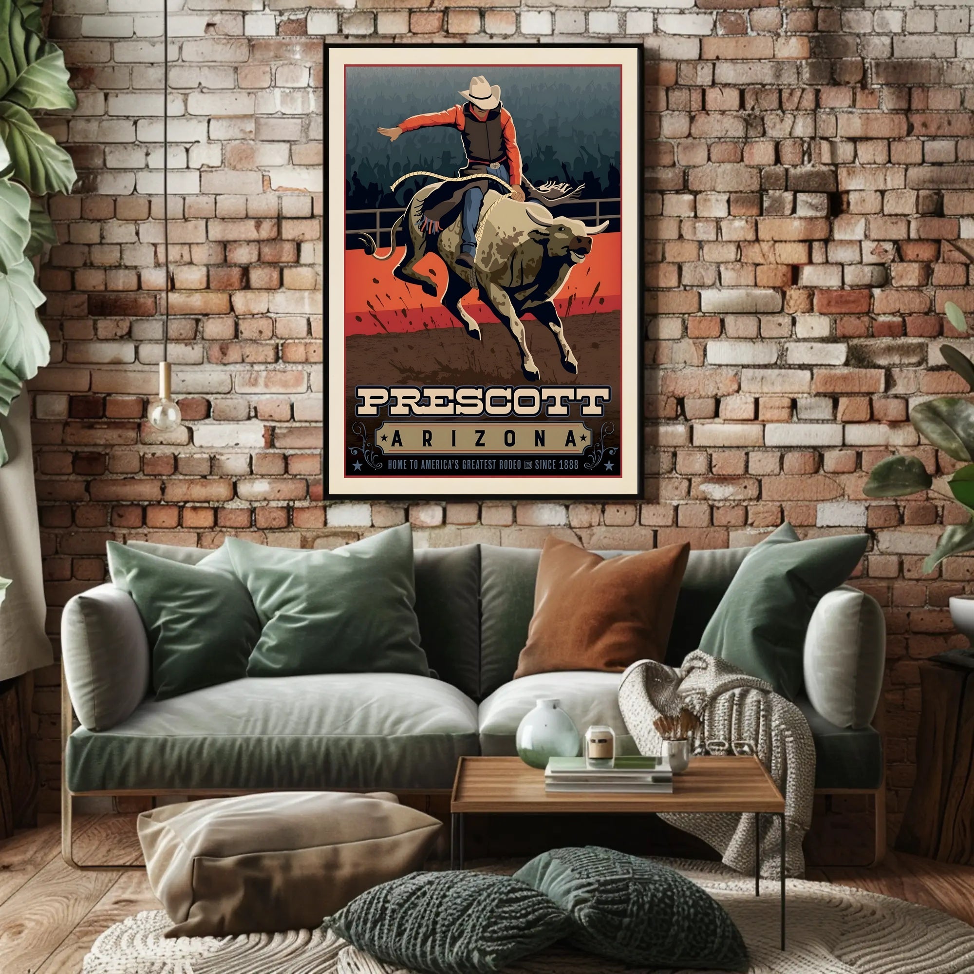 Prescott Rodeo Lifestyle Vintage Art Sports Poster PosterGoat